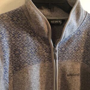 Ayacucho Womens Medras Frozen Sweater Full Zip Jacket Size Large Gray